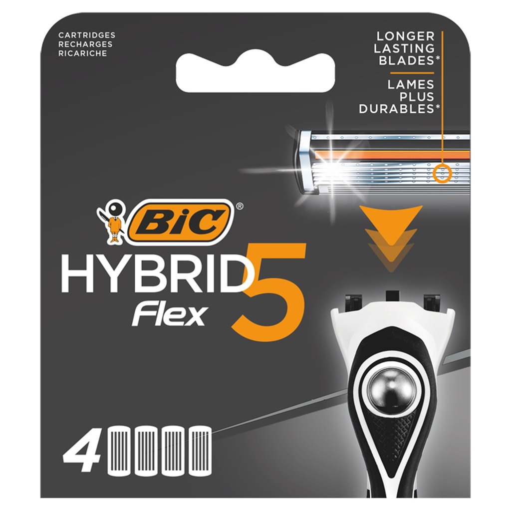 Wkłady do maszynek Bic Hybrid 5 Flex 4 szt srebrne