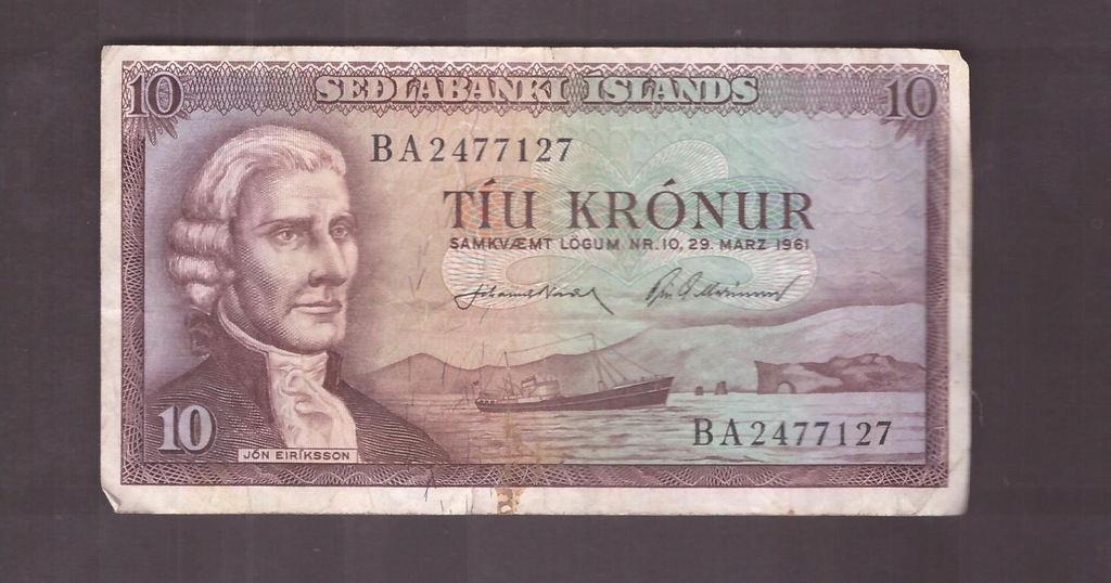 Islandia - banknot - 100 Koron 1961 rok