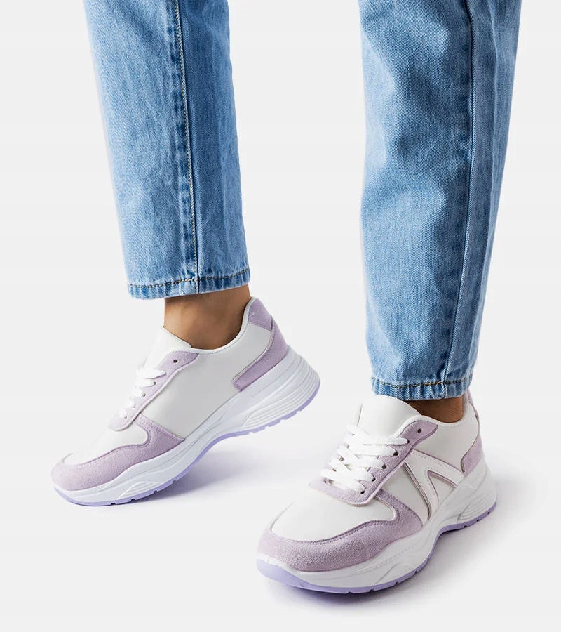 Biało-fioletowe sportowe sneakersy 25035 38
