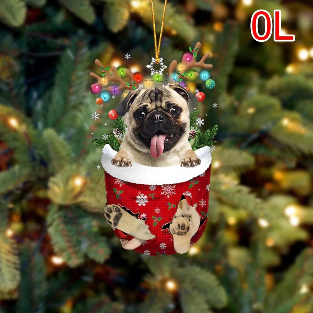 Świąteczna ozdoba w kształcie psa Xma znak drzewa wisiorek dekoracyjny posą