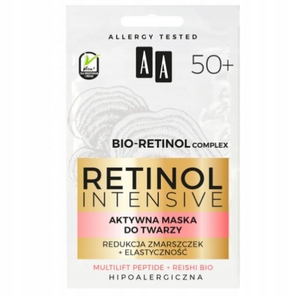 AA Bio-Retinol aktywna maska do twarzy 50+