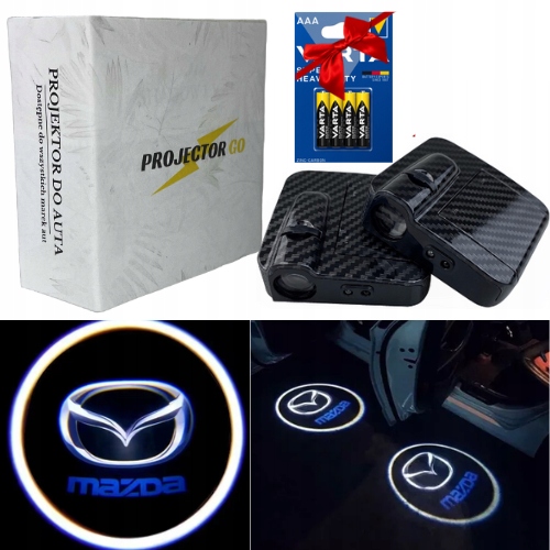 MAZDA 2X LED LOGO PROJEKTOR DO AUTA 2 3 6 CX-5 CX-30 MX-5 CX-60 CX-90 CX-80