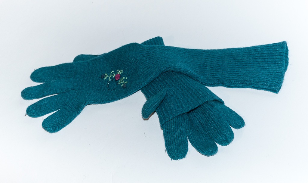 Rękawiczki i szalik turkusowe