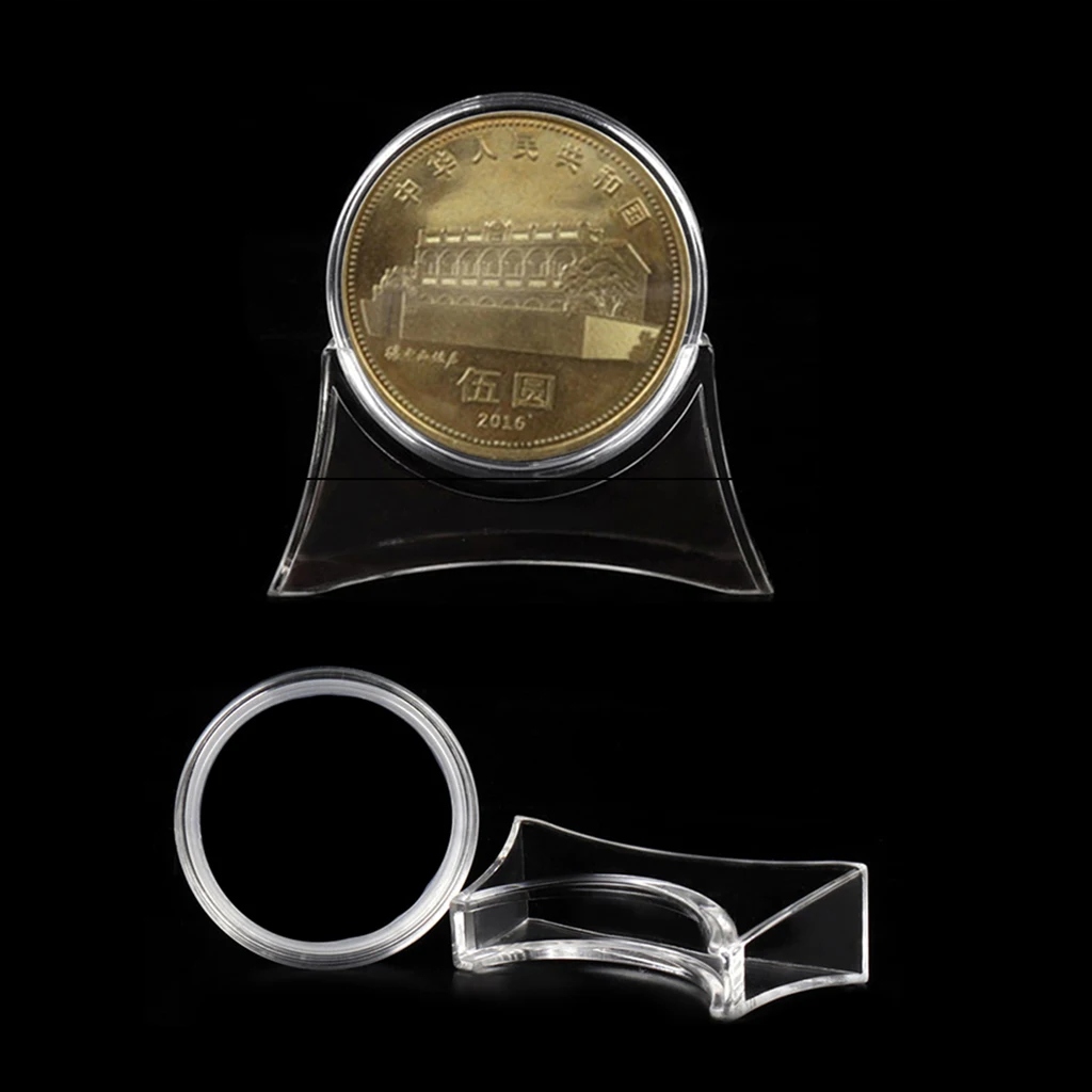10 szt. Akrylowe pudełko na kapsułki 45mm z podsta
