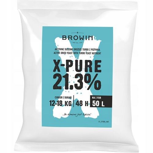 Drożdże Browin X-PURE 21,3% na 50 L CUKRÓWKA