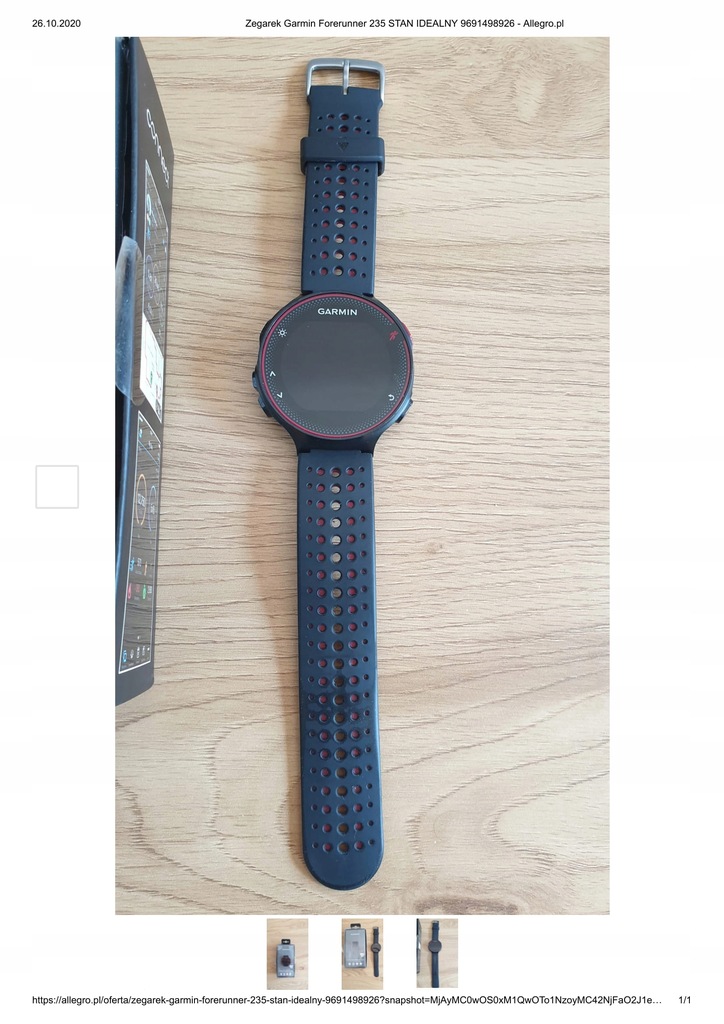 Smartwatch Garmin Forerunner 235 HR 45 mm czarny