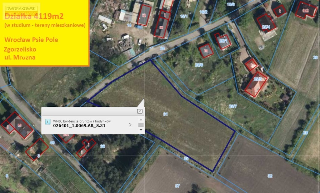 Działka, Wrocław, Psie Pole, 4119 m²