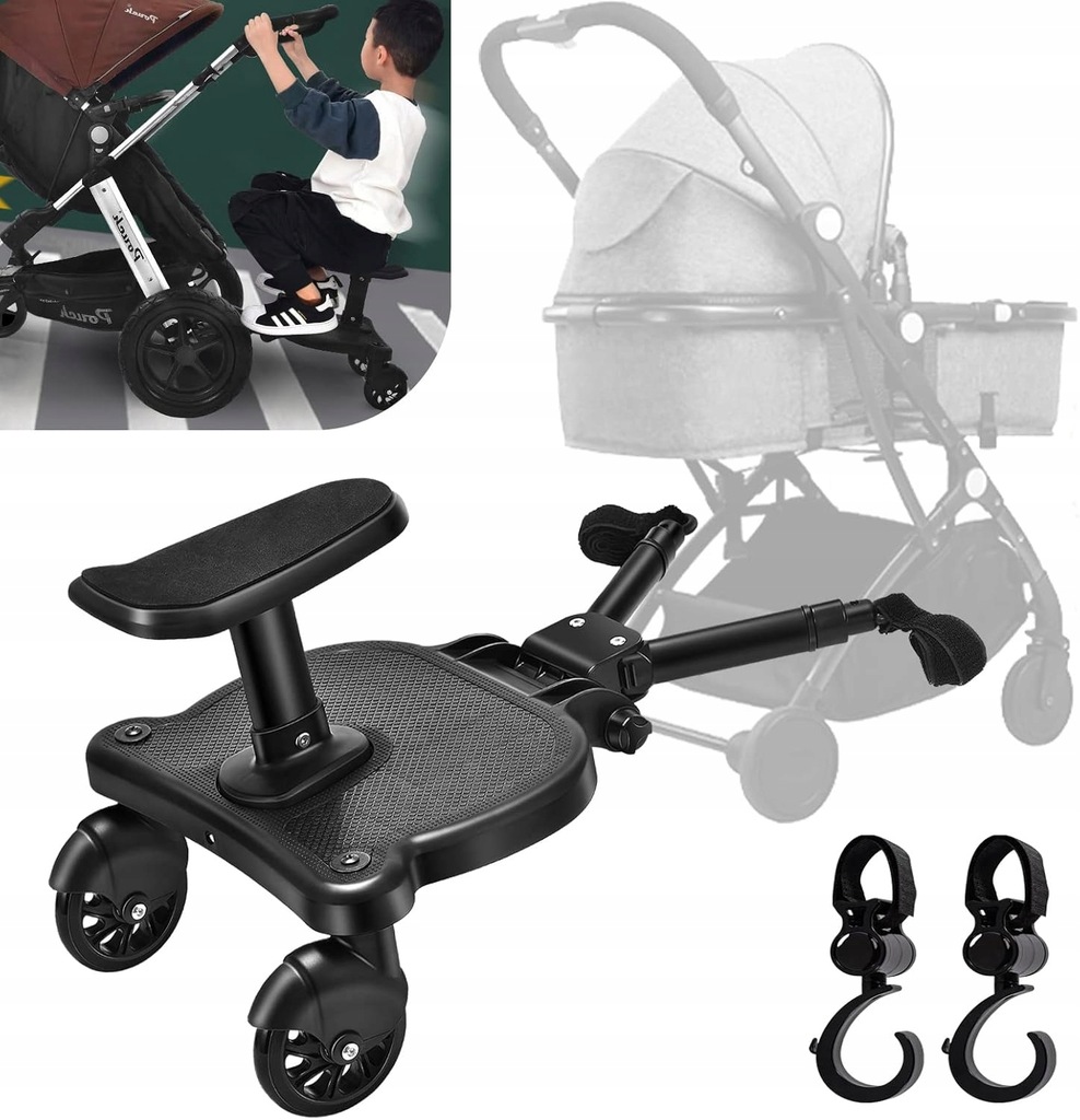 Vihir Kiddy Board Dostawka Wózka Z Siedziskiem Uniwersalna Dla Dzieci 2-6 L