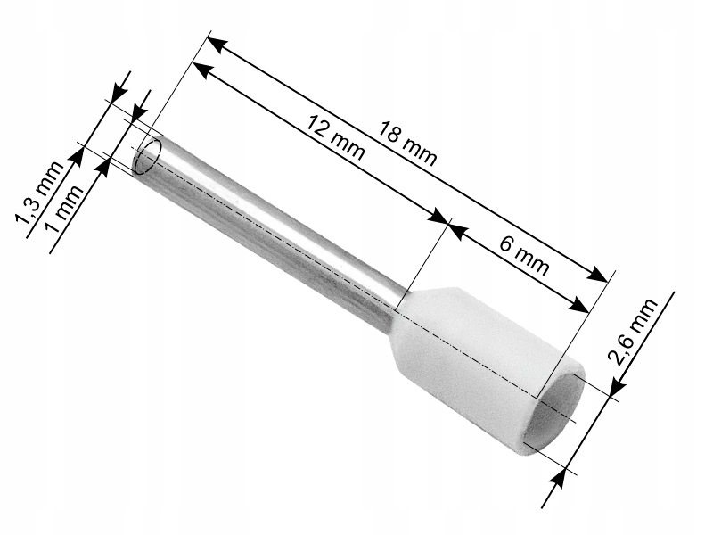 Konektor izol.tulejka 0,5/12 biała (1PH)