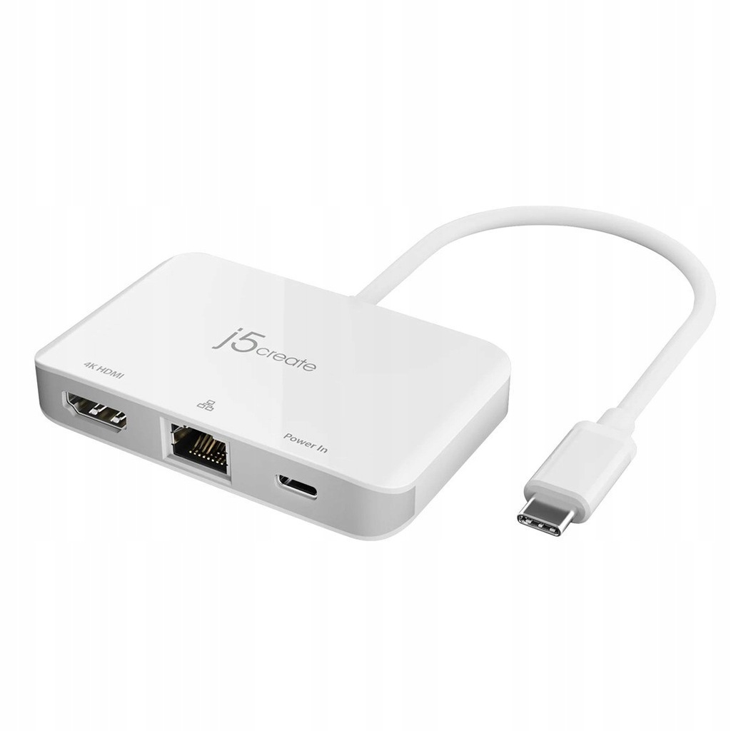 Stacja dokująca j5create USB-C to 4K HDMI Ethernet Adapter 1x4K HDMI/1xUSB-