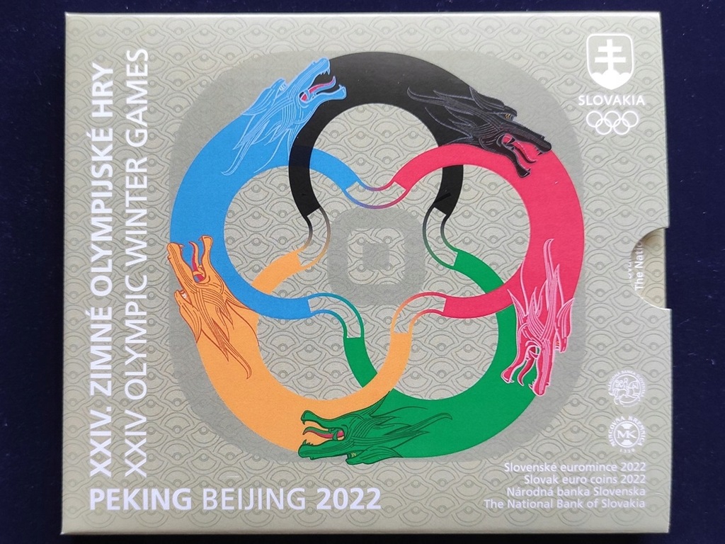 Okolicznościowy zestaw monet KMS Słowacja 2022 (Igrzyska w Pekinie) + medal
