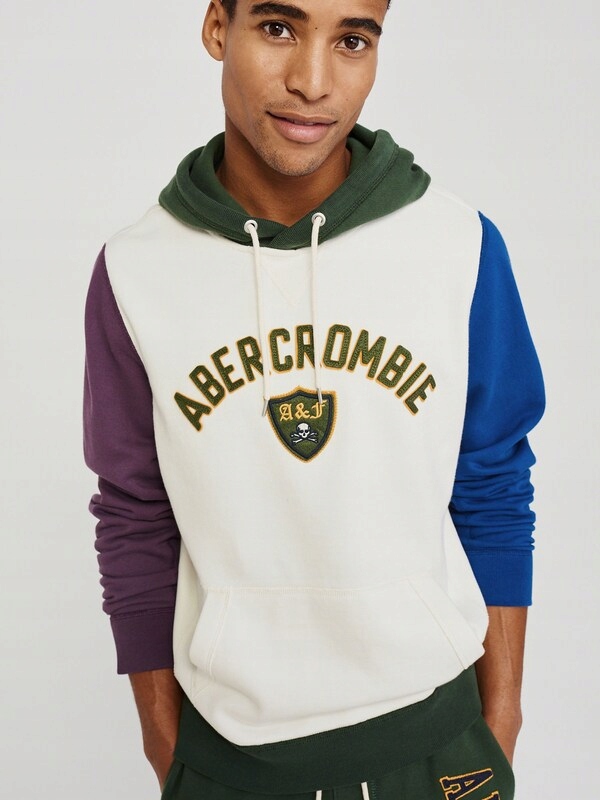 Abercrombie Skull Logo Colorblock Hoodie S/M