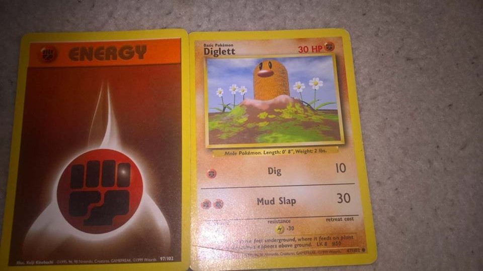 Karta Pokemon Diglett + karta energi