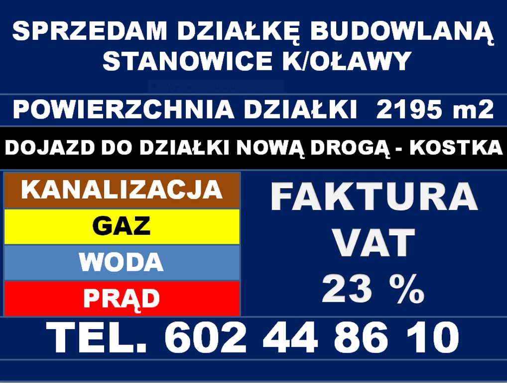 Działka, Oława, Oławski, 2195 m²