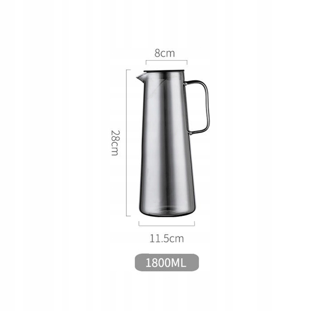 Large-capacity Gray Glass Water Pitcher with