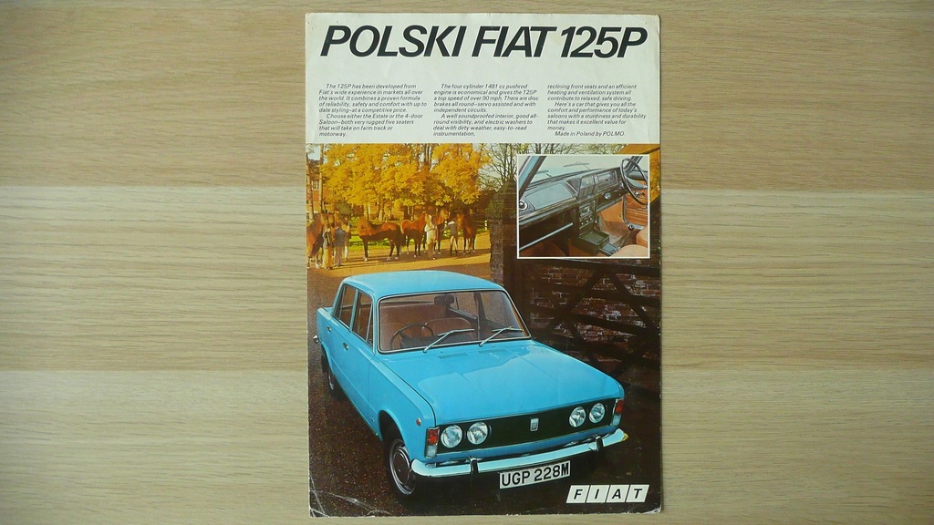 Prospekt Polski Fiat 125p Anglia 1974
