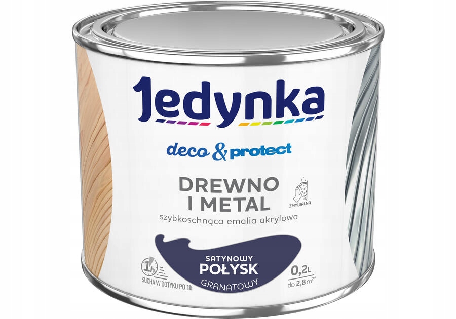 JEDYNKA DECO&PROTECT drewno metal GRANATOWY 0,2L