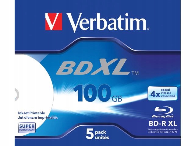 BD-R Verbatim XL 100GB X4 Wide inkjet printable