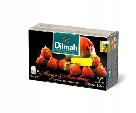 Herbata Dilmah Mango+Truskawka 20x1,5g Saszetki