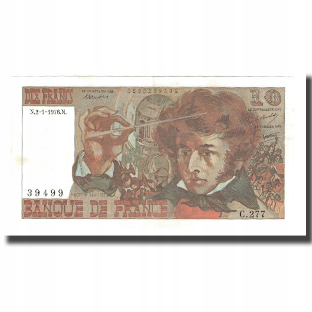 Francja, 10 Francs, Berlioz, 1976, 1976-01-02, AU(