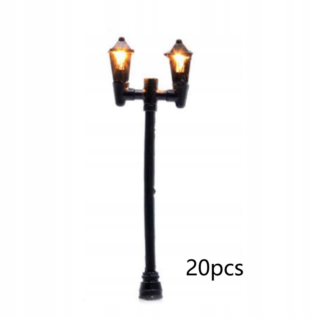 20Pcs 1/100 Train Post Lamps Dollhouse Decoration Micro Landscape Style E
