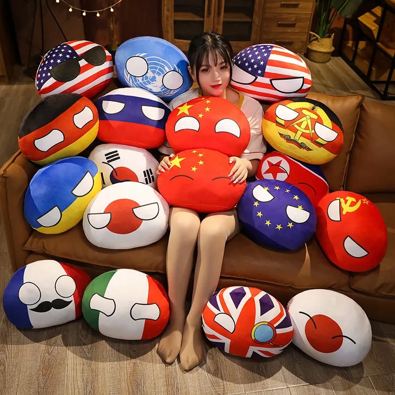 10-50cm Country Ball Toys Plush Polandball Hand Warmer Pillow Countryball