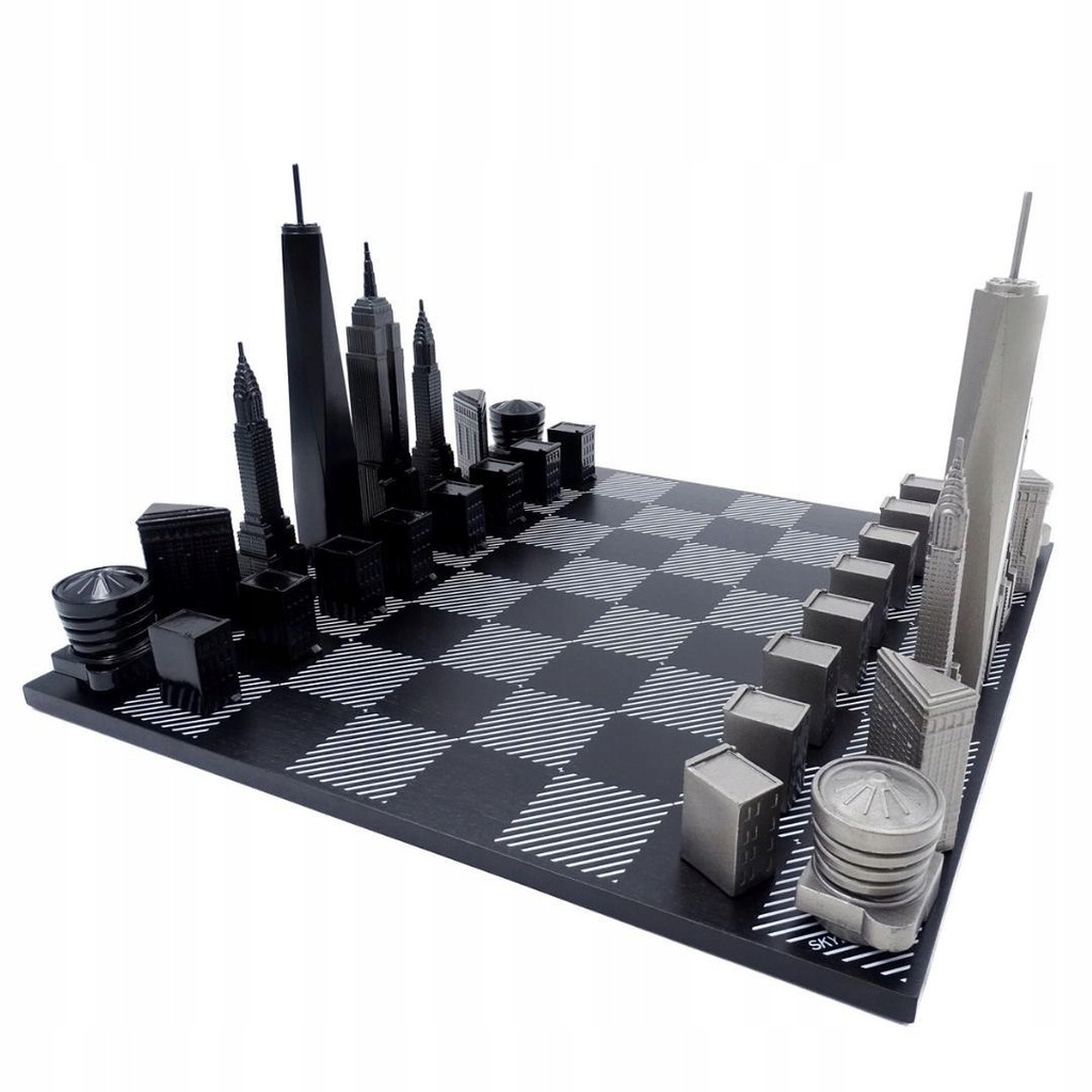 Szachy Metalowe Ekskluzywne Figury Chess set Drewniane Duże 38x38cm Prezent