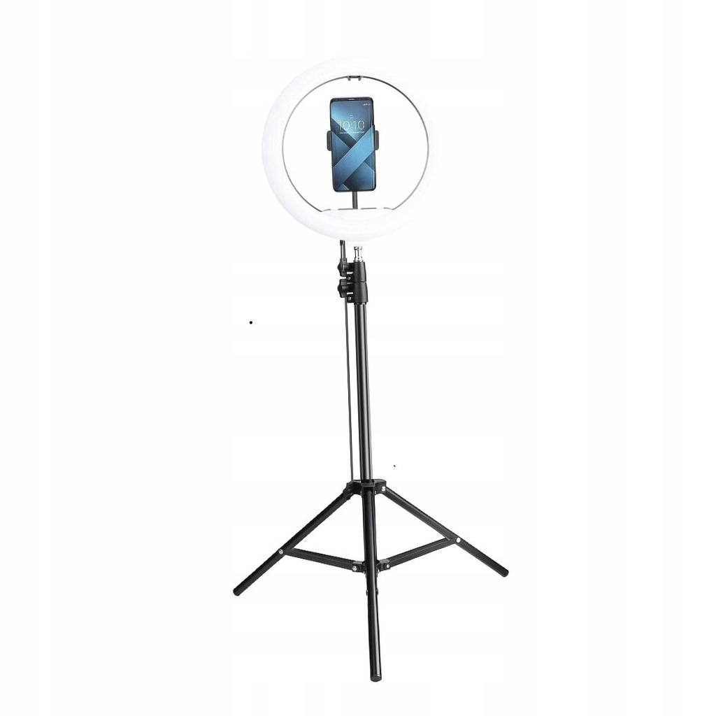 Lampa LED Ring Stream pierścieniowa 13 cali z uchwytem na telefon + statyw
