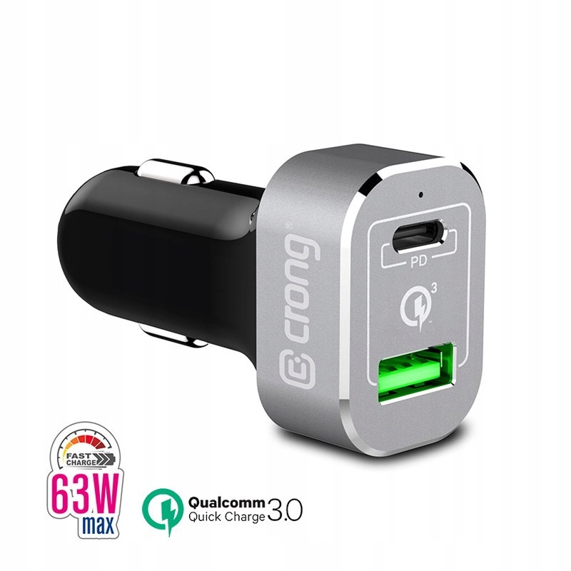 Crong Power Car Charger 63W - Ładowarka samochodow