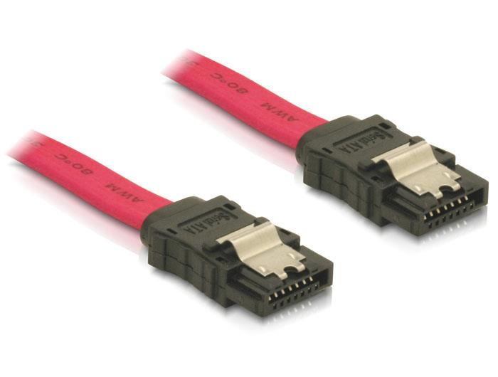 Kabel Delock SATA II 3Gb/s czarny, czerwony 0,5 m