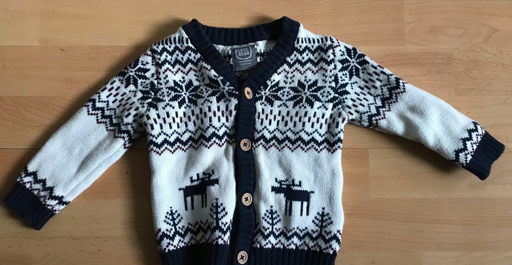 Cool Club sweter święta 74cm 6-9m jak nowy