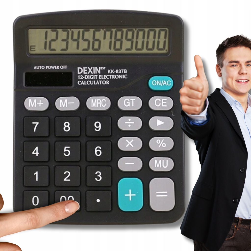 DUŻY KALKULATOR BIUROWY NAUKOWY SZKOLNY PROCENTY KALKULATOR LCD 12 CYFROWY