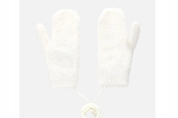 Rękawiczki BABY futerkowe jednopalczaste ecru S 15cm
