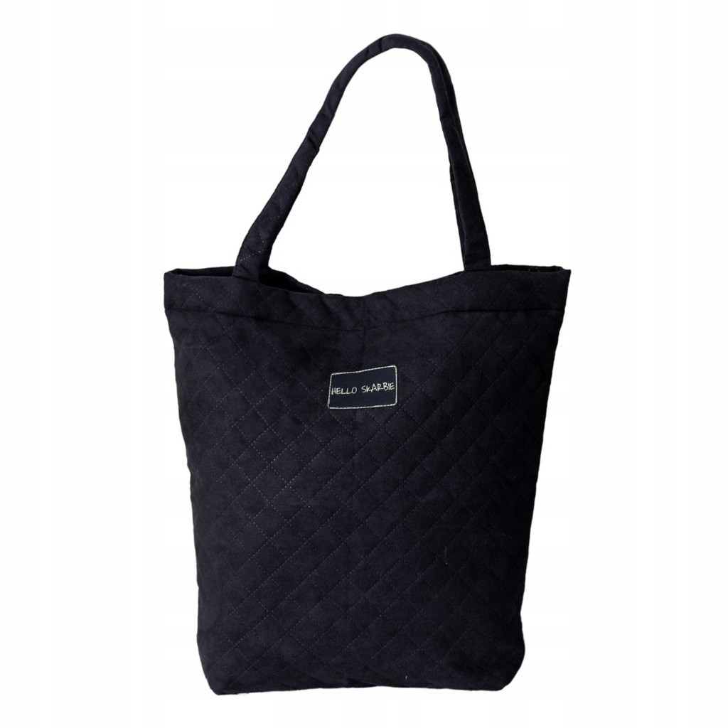 Pojemna torba ozdobna czarna dla mamy do szpitala wyprawka poród rozm. L