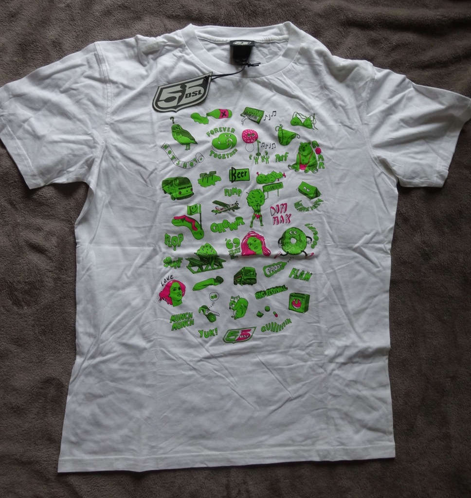 T-shirt 55DSL by DIESEL, biały rozm. L OKAZJA