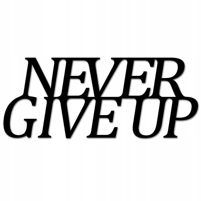 Napis na ścianę 3D NEVER GIVE UP DekoSign NGU1-1