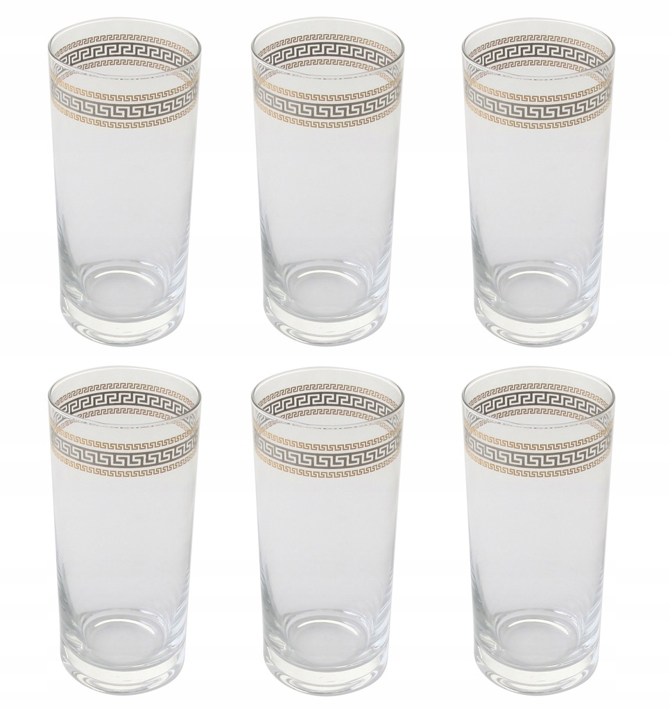 SZKLANKI WYSOKIE DRINK STYL VERSACE 6 SZT KOMPLET