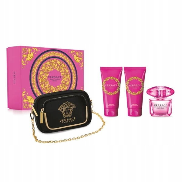 Versace Bright Crystal Absolu zestaw EDP 90ml balsam do ciała 100ml żel