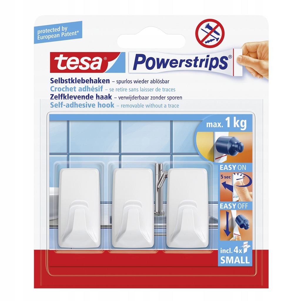 TESA HACZYK PWS 3SZT. KWADRATOWY, MAŁY, BIAŁY