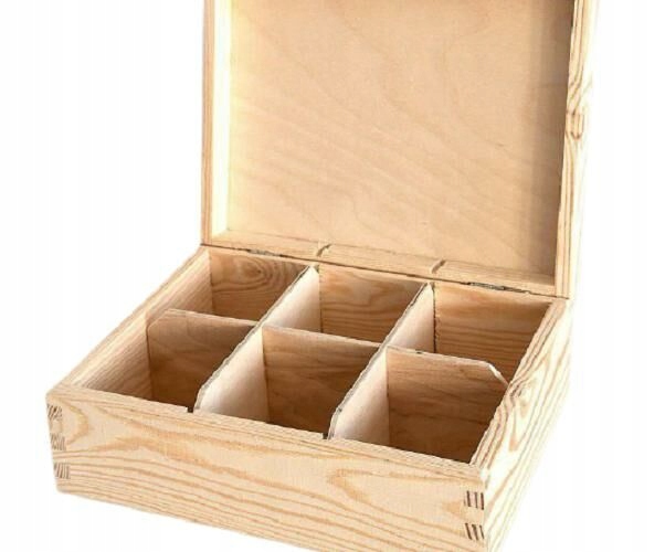 Drewniane pudełko z pokrywką do parzenia