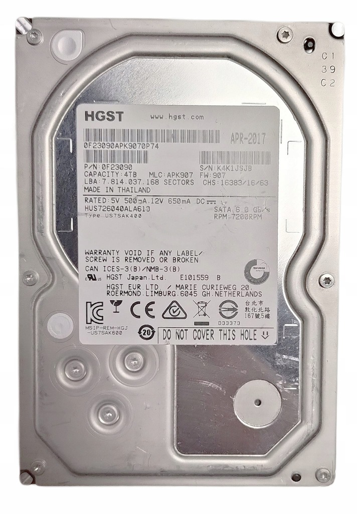 Hitachi 4 TB HDD, 7200 RPM At ₹ 19250/piece In Chennai | ID: 23197610512 - Foto 9