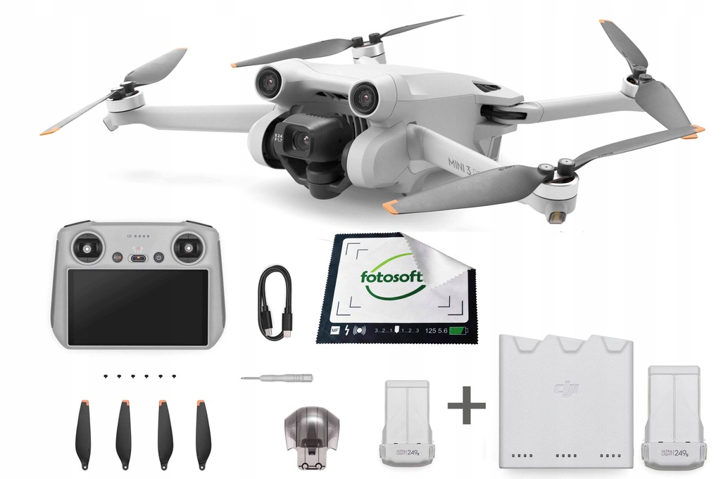 ZESTAW Dron DJI Mini 3 Pro + RC + AKUMULATOR + HUB