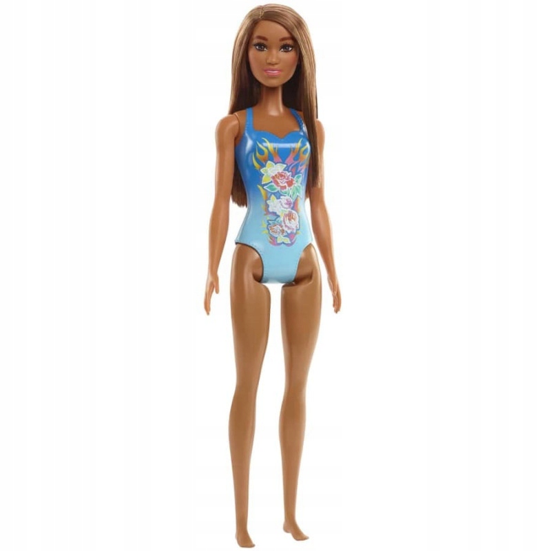 Lalka Barbie plażowa w niebieskim kostiumie HDC51 Mattel