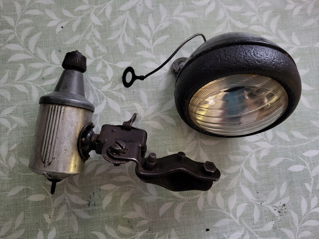 Dynamo Hackel lampa zestaw do roweru stare sprawne antyk retro zabytek