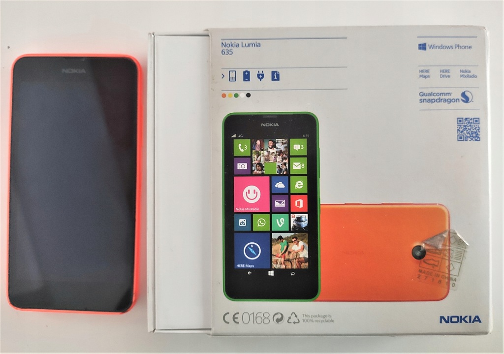 Nokia 635 Lumia 1GB/8GB pomarańczowy. Uszkodzony