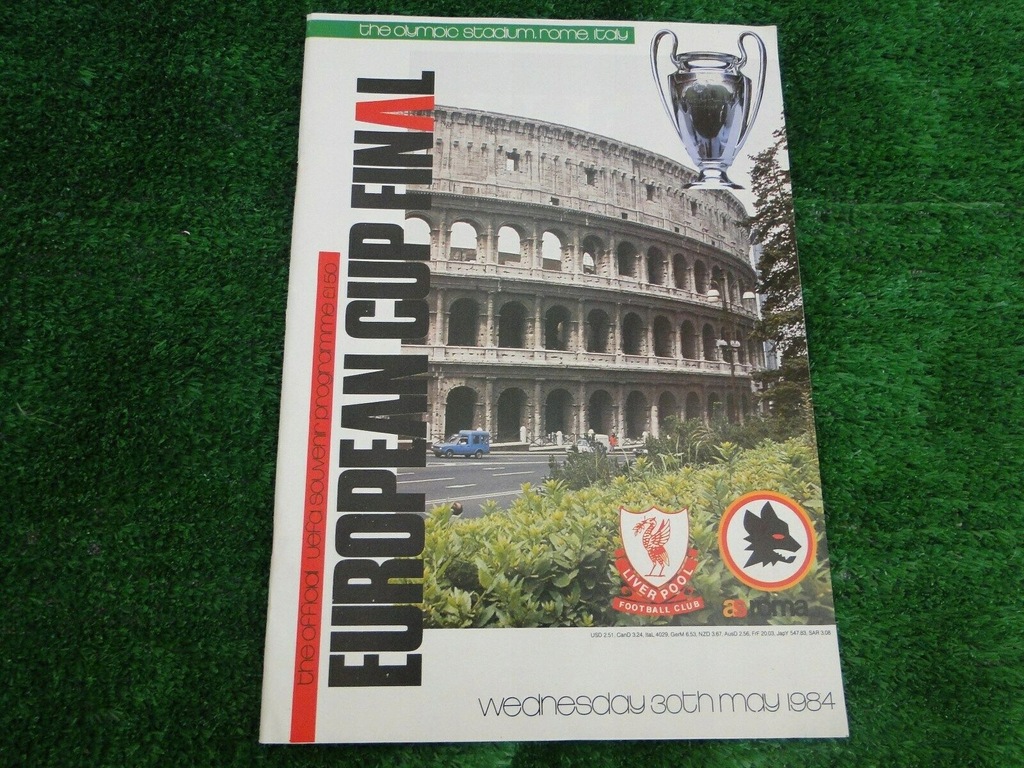 1984 finał Pucharu Europy Liverpool - Roma Program
