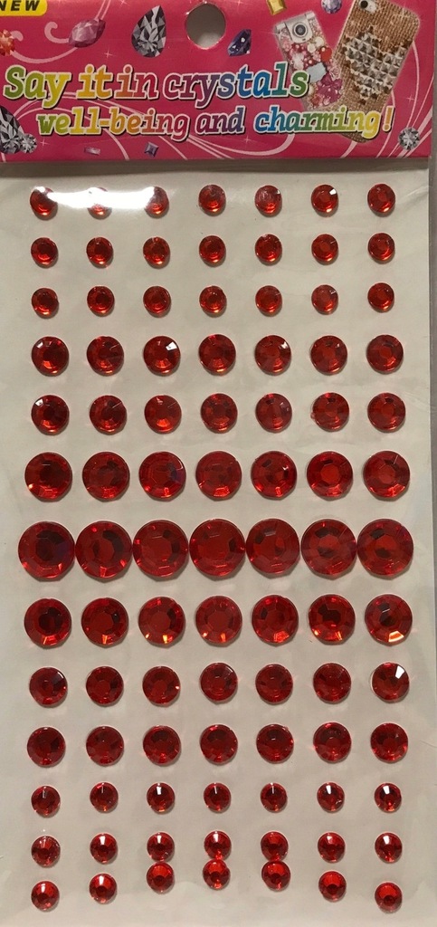naklejki zestaw kryształki czerwony