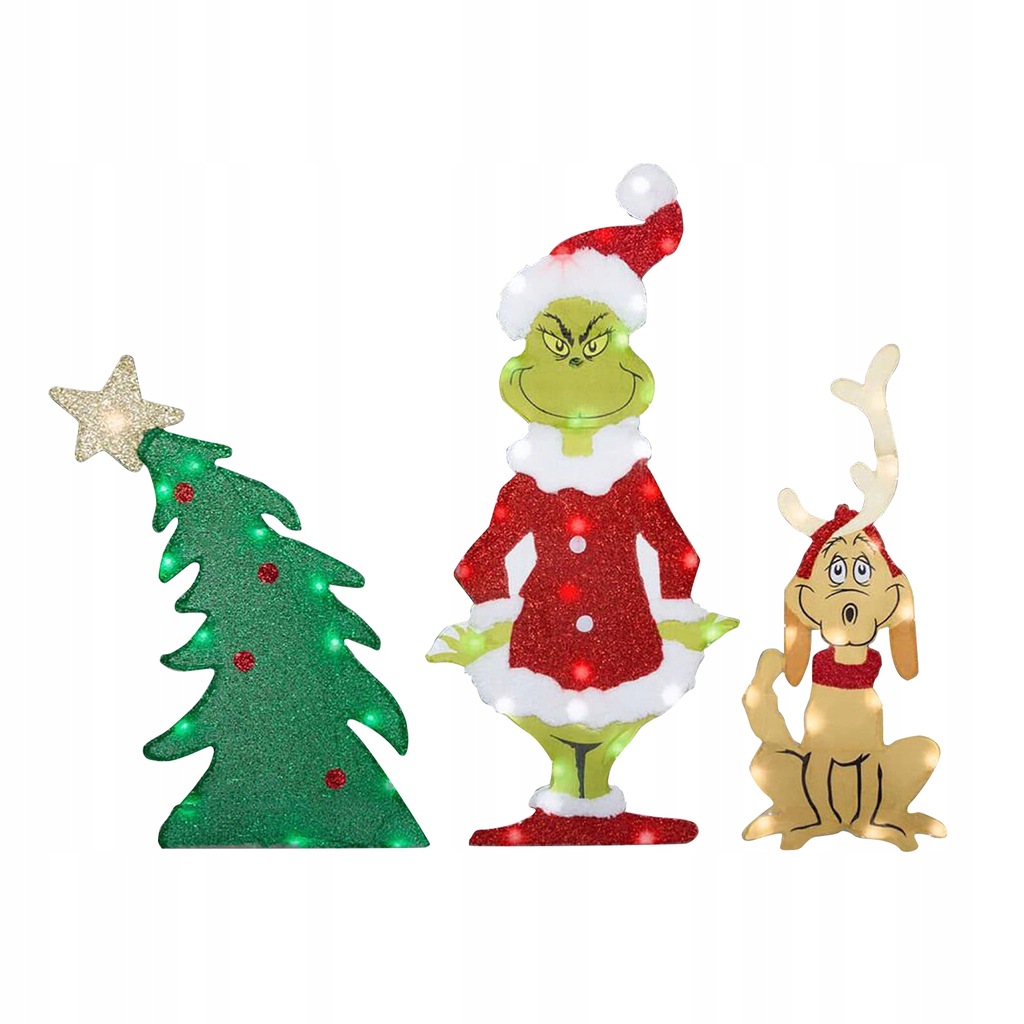 Christmas Grinch Insertion Garden Card Decoration