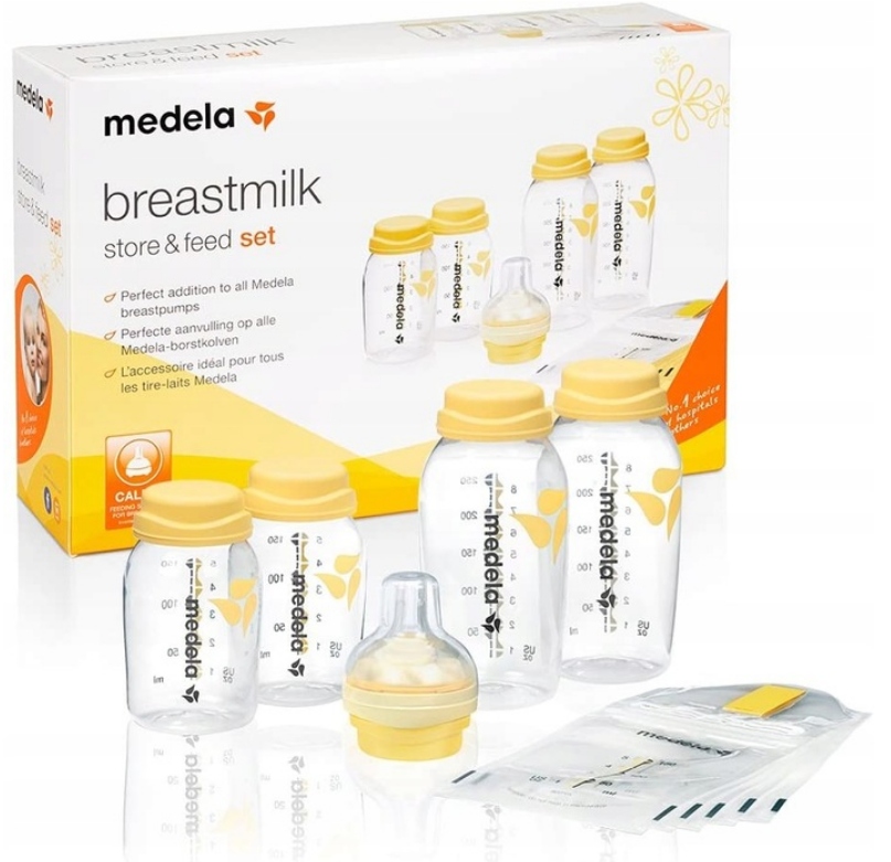 Medela Zestaw 4 butelek + 8 woreczków na mleko