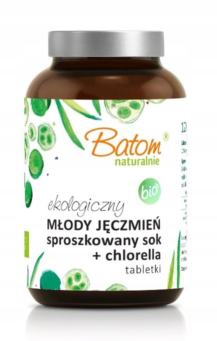 SOK Z MŁODEGO JĘCZMIENIA SPROSZKOWANY + CHLORELLA BIO 240 TABLETEK - BATO